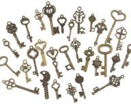 🔑 vintage skeleton keys charm set: 30 diy handmade necklace pendants in antique bronze logo