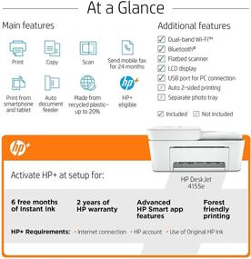 img 1 attached to 🖨️ HP DeskJet 4155e All-in-One Wireless Color Printer with 6 Months Free HP+ Instant Ink (26Q90A)