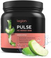 💪 legion pulse pre workout supplement: boost energy naturally with nitric oxide - creatine free, beta alanine, citrulline, alpha gpc - green apple flavor, 21 servings logo
