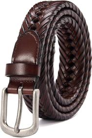 img 4 attached to Chaoren Braided Leather Belts: Stylish and Casual Men's Accessories