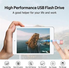 img 3 attached to Флэш-накопитель Plusysee USB 3.0 Jump Drive с 4 USB-портами - решение для хранения данных для iPhone, iPad, Android и ПК - 3 в 1, 32 ГБ флэш-накопитель Photo Stick.