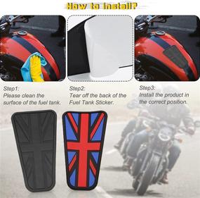 img 2 attached to 🏍️ Triumph Bonneville T100 T120 Motorcycle Fuel Tank Sticker, Gas Tank Protectors, Scrambler Petrol Gas Tank Knee Pads - Ideal for Street Twin, Thruxton, Bobber, Scrambler, Street Cup, and Speed Master Bikes - Black (1 Piece)