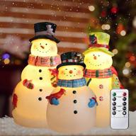 🎅 christmas snowman flameless candles set - flickering battery operated realistic candles with timer &amp; remote for santa celebration, christmas decor, home and party (pack of 3, multi-colored) логотип