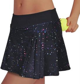 img 2 attached to 🌈 Women's Tennis Skort with Rainbow Tree Print, Pleated Design, and Inner Pockets - Perfect for Golf, Indoor Exercise; Runs Large