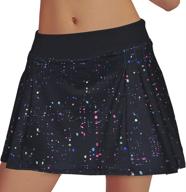 🌈 women's tennis skort with rainbow tree print, pleated design, and inner pockets - perfect for golf, indoor exercise; runs large logo