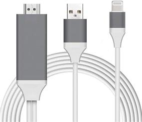 img 4 attached to 📱 High-Quality Apple MFi Certified Lightning to HDMI Adapter Cable for iPhone to TV - Connect, Sync Screen & Enjoy 1080P Digital AV on HDTV/Projector/Monitor - 6.6ft White