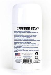 img 3 attached to 🔥 Crisbee Stik Cast Iron Seasoning - Family Made in USA - Expert Preferred Oil & Conditioner for Carbon Steel and Cast Iron - Maintain a Cleaner Non-Stick Skillet