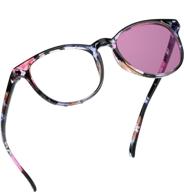 👓 protect your eyes with blue light blocking glasses: photochromic pink sunglasses for women - defend against eyestrain, computer reading, gaming, and tv glare logo