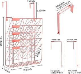 img 1 attached to 📚 Efficient Office Organization: PAG Hanging Wall File Holder Literature Organizer Mail Sorter with 7 Hooks, 6 Tier, Black