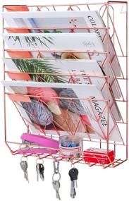 img 3 attached to 📚 Efficient Office Organization: PAG Hanging Wall File Holder Literature Organizer Mail Sorter with 7 Hooks, 6 Tier, Black