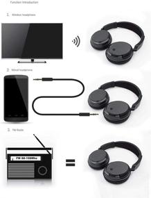 img 1 attached to 🎧 Wireless Hi-Fi Stereo Over Ear Headphones: Comfortable, Portable & Multifunctional Headset with 2.4GHz Transmitter, FM Radio, RCA & 3.5mm Stereo Adapter - Ideal for TV