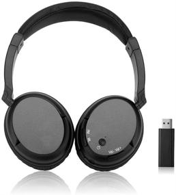 img 4 attached to 🎧 Wireless Hi-Fi Stereo Over Ear Headphones: Comfortable, Portable & Multifunctional Headset with 2.4GHz Transmitter, FM Radio, RCA & 3.5mm Stereo Adapter - Ideal for TV