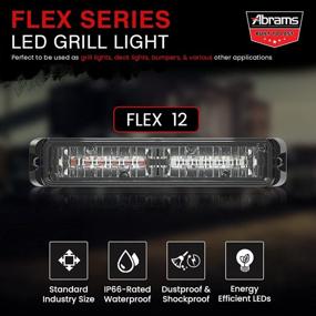 img 3 attached to Abrams SAE Class-1 Flex 12 [White] 36W - 12 LED Emergency Vehicle Truck LED Grille Light Head Surface Mount Strobe Warning Light