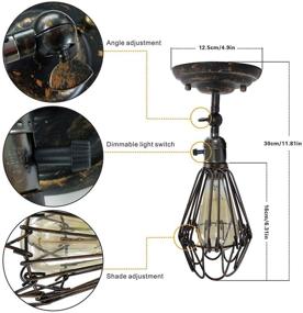 img 1 attached to 🏡 CHICLUX Industrial Wall Sconce 2 Pack: Rustic Metal Wire Cage Lamp with On/Off Switch, Perfect for Bedroom, Farmhouse, Barn, Porch - Oil Rubbed Bronze Finish