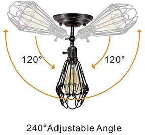 img 2 attached to 🏡 CHICLUX Industrial Wall Sconce 2 Pack: Rustic Metal Wire Cage Lamp with On/Off Switch, Perfect for Bedroom, Farmhouse, Barn, Porch - Oil Rubbed Bronze Finish