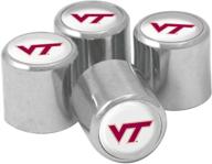 🏈 enhance your ride with ncaa virginia tech hokies metal tire valve stem caps, 4-pack logo
