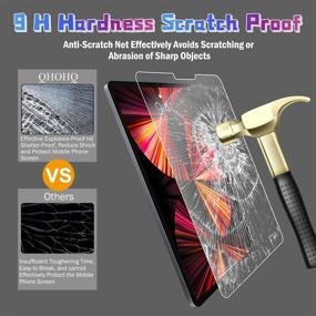 img 1 attached to [2+2 Pack] QHOHQ Tempered Glass Screen Protector for iPad Pro 11 (2020 2nd Gen & 2021 3rd Gen) with Camera Lens Protector, 9H Hardness, HD Clarity, Anti-Scratch, Case Friendly, Compatible with Face ID & Apple Pencil