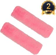 comfortable pink sheepskin shoulder pads for universal car seat belts: subang 2 pieces logo