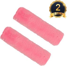 img 4 attached to Comfortable Pink Sheepskin Shoulder Pads for Universal Car Seat Belts: SUBANG 2 Pieces