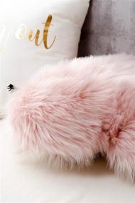 img 1 attached to 🌸 Senseware Blush Pink Faux Fur Love Heart Throw Pillow Cover & Eyelash Decorative Cushion Case Fluffy Accent for Boho Home Couch Sofa Chair Bed Decor - Set of 2 (18 x 18 inches)