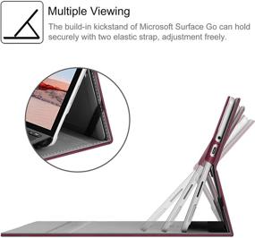 img 2 attached to 👝 Fintie Бордовый защитный чехол для Microsoft Surface Go 3/2/2018 - Органайзер с несколькими углами для делового использования с карманом и совместимостью с Type Cover