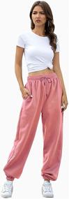img 3 attached to Womens Bottom Pockets Athletic Trousers Sports & Fitness and Running