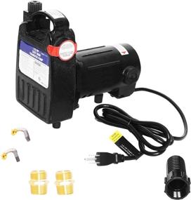 img 4 attached to 💧 Efficient 115V 1/2 HP Transfer Pump: High Pressure Water Transfer Pump with Suction Strainer, Brass Connectors, and Standard 3/4" Hose - Black