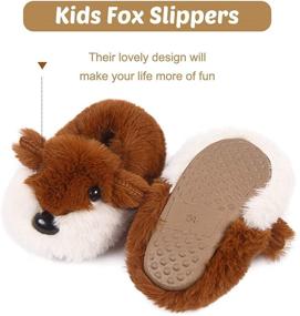 img 2 attached to 🐻 Cute Plush Animal House Slippers for Toddlers: Warm and Cozy Slip-On Shoes for Boys