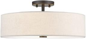 img 2 attached to Livex Lighting 4-Light Transitional Ceiling 💡 Mount Fixture with Oatmeal Color Fabric Shade