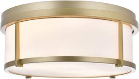 img 4 attached to 🔆 SOTTAE 2-Light Flush Mount Ceiling Light: Stylish Gold Frame, White Glass Drum Shade, Ideal for Closet, Kitchen, Bathroom, Foyer, Stairs, Laundry, and Bedroom