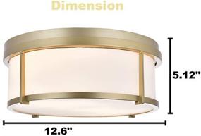 img 3 attached to 🔆 SOTTAE 2-Light Flush Mount Ceiling Light: Stylish Gold Frame, White Glass Drum Shade, Ideal for Closet, Kitchen, Bathroom, Foyer, Stairs, Laundry, and Bedroom