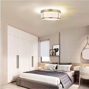 img 2 attached to 🔆 SOTTAE 2-Light Flush Mount Ceiling Light: Stylish Gold Frame, White Glass Drum Shade, Ideal for Closet, Kitchen, Bathroom, Foyer, Stairs, Laundry, and Bedroom