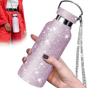 img 4 attached to 💎 Sparkling Pink Diamond Water Bottle: Glittery Thermos Flask for High-End Women, 500ml, Stainless Steel