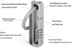 img 1 attached to 🔑 FEGVE Titanium Keychain Clip with Quick Release, Belt Key Clip and Key Ring, Dual-Sided Design for Convenient Key Carrying, Essential EDC Gear