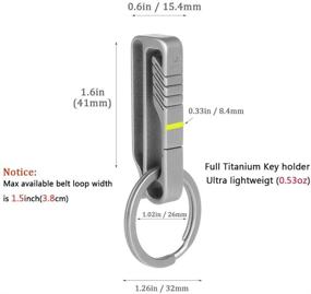 img 2 attached to 🔑 FEGVE Titanium Keychain Clip with Quick Release, Belt Key Clip and Key Ring, Dual-Sided Design for Convenient Key Carrying, Essential EDC Gear