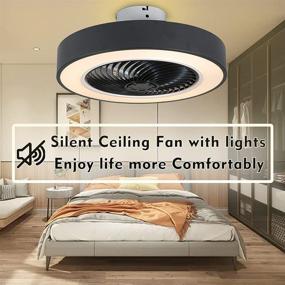 img 3 attached to 🌀 LCiWZ LED Ceiling Fan with Lights - 72W Dimmable with Remote Control - Adjustable Wind Speed - Modern Design for Bedroom, Dining, and Restaurant Rooms (20 inches)