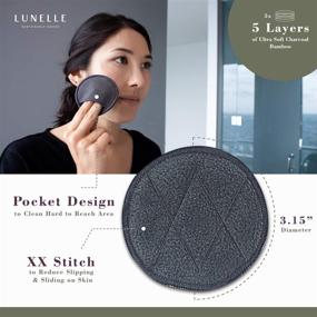 img 2 attached to 12 Pack Lunelle Charcoal Bamboo Reusable Makeup Remover Pads with Laundry Bag + Charcoal Konjac Sponge - Sustainable Gift Set of Reusable Cotton Face Pads for Makeup Removal