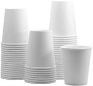 ☕ 100 pack of 8 oz. white paper hot cups: premium coffee cups for a perfect brew! logo