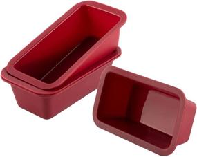 img 4 attached to NonStick Silicone Mini Loaf Pan Set of 4 - Easy Release Rectangle Cake Mold for Baking Bread, Brownies, and Toast