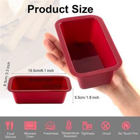 img 1 attached to NonStick Silicone Mini Loaf Pan Set of 4 - Easy Release Rectangle Cake Mold for Baking Bread, Brownies, and Toast