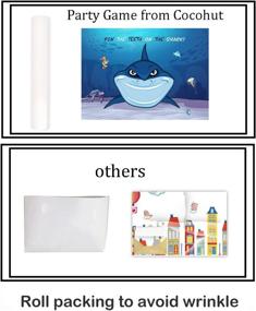 img 2 attached to 🦈 Shark Party Supplies, Shark Theme Kids Under the Sea/Pool/Beach Birthday/Baby Shower Party Decorations, Pin The Teeth on The Shark, Shark Party Games, 15 PCS Shark Teeth Supplies