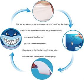 img 1 attached to 🦈 Shark Party Supplies, Shark Theme Kids Under the Sea/Pool/Beach Birthday/Baby Shower Party Decorations, Pin The Teeth on The Shark, Shark Party Games, 15 PCS Shark Teeth Supplies