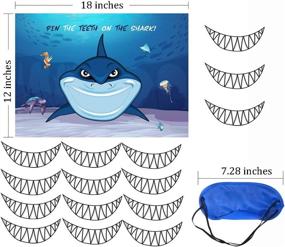 img 3 attached to 🦈 Shark Party Supplies, Shark Theme Kids Under the Sea/Pool/Beach Birthday/Baby Shower Party Decorations, Pin The Teeth on The Shark, Shark Party Games, 15 PCS Shark Teeth Supplies