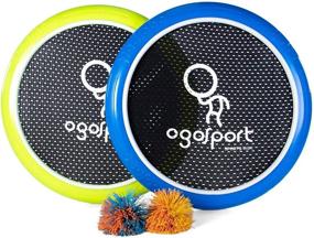 img 4 attached to 🥏 OgoDisk XS Disc Set - 12 Inch Small Disks with 2 OgoSoft Rubber Balls - Fun Outdoor Bouncy Disk Game for Lawn & Pool - Throw, Toss & Catch - Suitable for Kids & Adults 8+