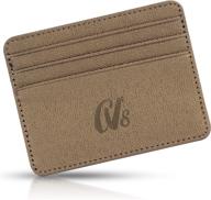 centervs leather minimalist wallet: slim design for men and women to carry coins, cards, and currency notes logo