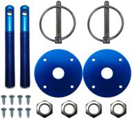 🏁 high-performance motornets blue aluminum hood pin set with chrome hardware for chevy, ford, mopar: perfect for drag racing and race enthusiasts! logo