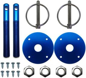 img 1 attached to 🏁 High-Performance Motornets Blue Aluminum Hood Pin Set with Chrome Hardware for Chevy, Ford, Mopar: Perfect for Drag Racing and Race Enthusiasts!