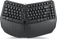 🖥️ perixx periboard-413b us, wired usb ergonomic compact split keyboard - 15.75x10.83x2.17 inches tenkeyless (tkl) design - black - us english logo