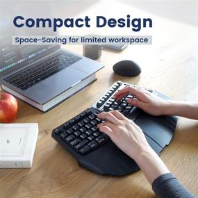 img 2 attached to 🖥️ Perixx PERIBOARD-413B US, Wired USB Ergonomic Compact Split Keyboard - 15.75x10.83x2.17 inches Tenkeyless (TKL) Design - Black - US English