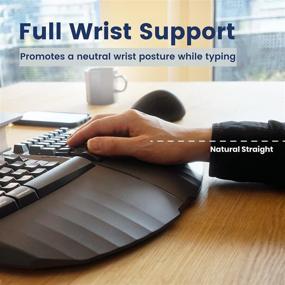 img 1 attached to 🖥️ Perixx PERIBOARD-413B US, Wired USB Ergonomic Compact Split Keyboard - 15.75x10.83x2.17 inches Tenkeyless (TKL) Design - Black - US English